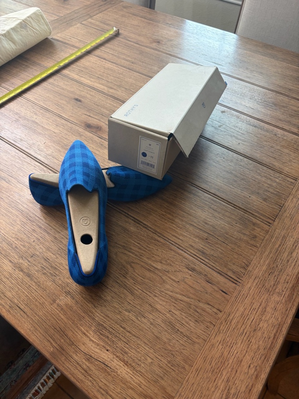 Rothy's Blue Checkered Flats